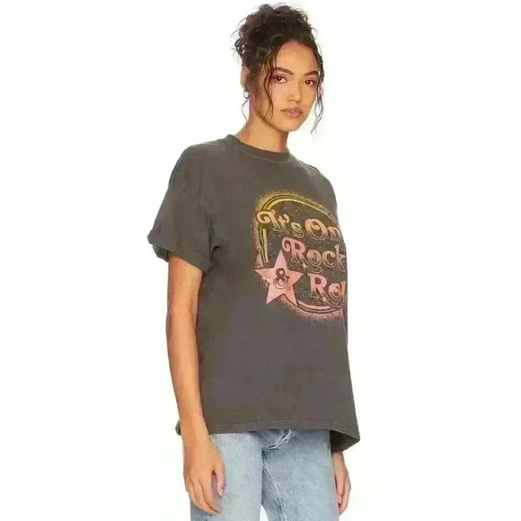 NWT Girl Dangerous It's Only Rock n Roll Loose Fit Graphic Tee - Picture 3 of 11